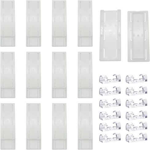 12 قطعة من حامل شريط الطاقة ذاتي اللصق، حامل شريط الطاقة مثبت على الحائط بدون ثقب مع 12 قطعة من مشابك تخزين الكابلات الشفافة لتخزين مقبس المنزل والمكتب (إجمالي 24 قطعة) in Kuwait