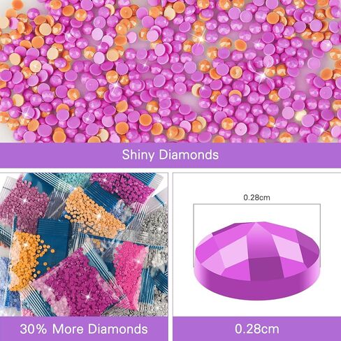 AIRDEA 5D Diamond Art Painting Kits for Adults Beginners Round Full Kits DIY Diamond Art Kits,Diamond Art Painting by Number Kits Gem Painting Art Home Decor 12x16 inch Gift (Traditional, Purple) in Saudi Arabia