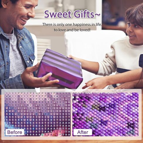 AIRDEA 5D Diamond Art Painting Kits for Adults Beginners Round Full Kits DIY Diamond Art Kits,Diamond Art Painting by Number Kits Gem Painting Art Home Decor 12x16 inch Gift (Traditional, Purple) in Saudi Arabia