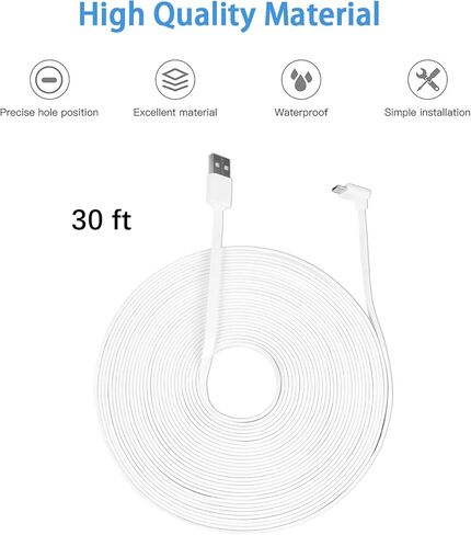 Huafly 30FT / 9m Flat Power Extension Cable for Wyze Cam Pan V3 (9 m) in Saudi Arabia