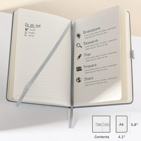 2 Pack Lined Classic Pocket Notebook Journal [ Leather Hard Cover ][ 100 gsm ] [ Ruled ] Premium Thick Paper with Inner Pocket 3.5"x 5.5" - Tan Gray in Saudi Arabia