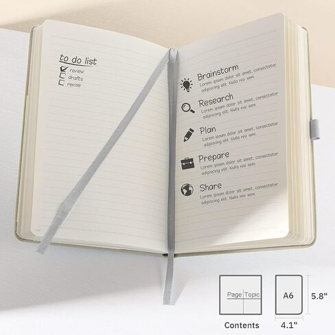 2 Pack Lined Classic Pocket Notebook Journal [ Leather Hard Cover ][ 100 gsm ] [ Ruled ] Premium Thick Paper with Inner Pocket 3.5"x 5.5" - Tan Gray in Saudi Arabia