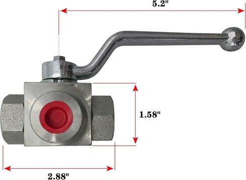 3/8 بوصة NPT ارتفاع ضغط 3 طريقة صمام الكرة الهيدروليكية، 2 موقف 3 طرق صمام هيدروليكي in Kuwait