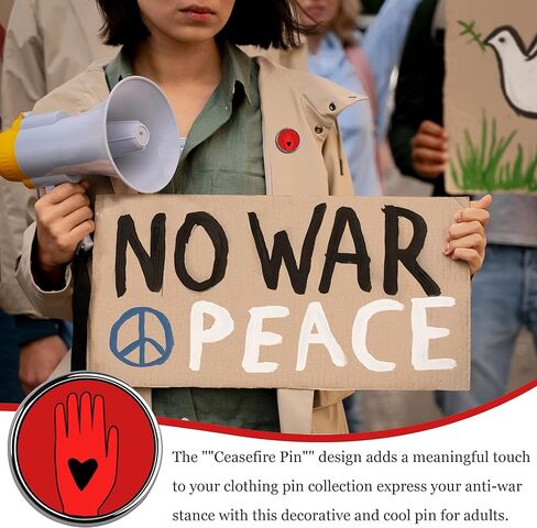 دبابيس وقف إطلاق النار دبابيس زر وقف إطلاق النار المستديرة الصلاة من أجل السلام علامة دبابيس شارة اليد الحمراء وقف الحرب المينا دبوس الصلاة من أجل هدايا السلام in Kuwait