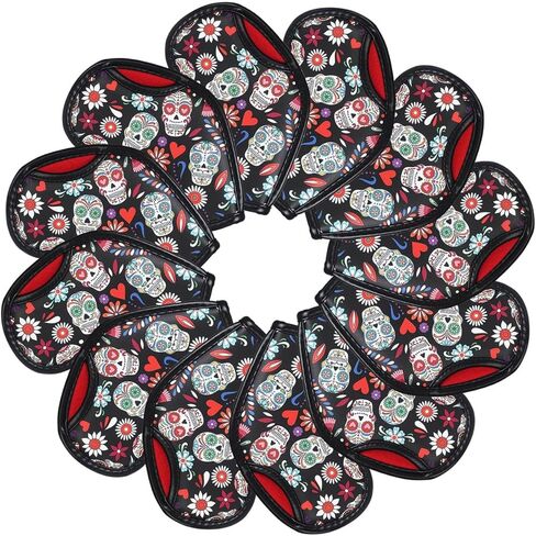 Golf Iron Club Covers Golf Head Covers Embroidered Leather Golf Club Covers for Irons with Number Tag for Callaway, Ping, Taylormade, Cobra, Etc in Saudi Arabia