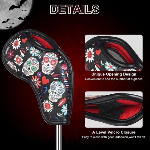 Golf Iron Club Covers Golf Head Covers Embroidered Leather Golf Club Covers for Irons with Number Tag for Callaway, Ping, Taylormade, Cobra, Etc in Saudi Arabia