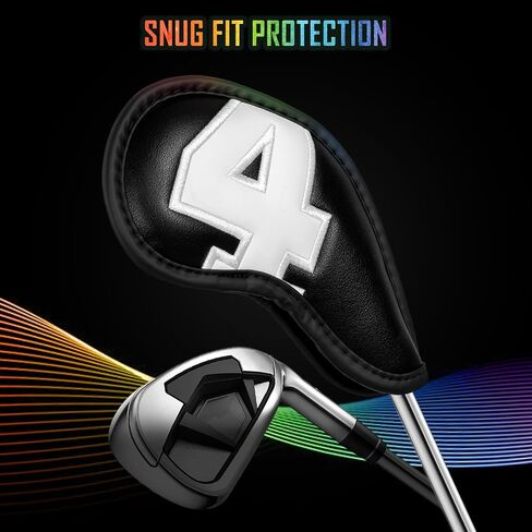 Golf Iron Club Covers Golf Head Covers Embroidered Leather Golf Club Covers for Irons with Number Tag for Callaway, Ping, Taylormade, Cobra, Etc in Saudi Arabia
