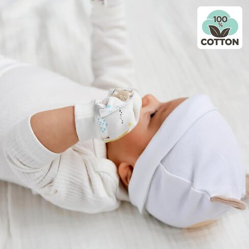 12 Pairs Baby Mittens Newborn Mittens No Scratch 100% Cotton Gloves Essentials for 0-9 Months Baby Boys Girls in Saudi Arabia