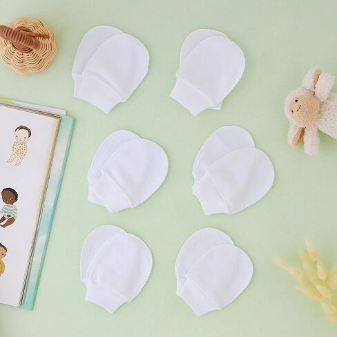 12 Pairs Baby Mittens Newborn Mittens No Scratch 100% Cotton Gloves Essentials for 0-9 Months Baby Boys Girls in Saudi Arabia