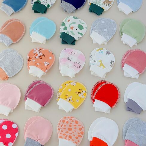 12 Pairs Baby Mittens Newborn Mittens No Scratch 100% Cotton Gloves Essentials for 0-9 Months Baby Boys Girls in Saudi Arabia