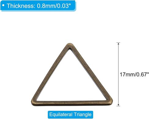 PATIKIL Beading Hoop Earrings, 30 Pcs Triangle Beading Findings Copper Hoop Earring for DIY Crafts Making Earring Necklace Making(15mm, Bronze Color) in Saudi Arabia