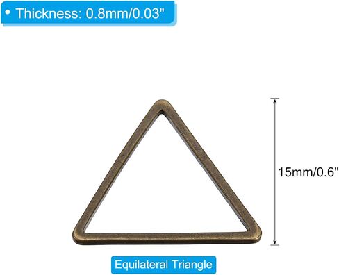 PATIKIL Beading Hoop Earrings, 30 Pcs Triangle Beading Findings Copper Hoop Earring for DIY Crafts Making Earring Necklace Making(15mm, Bronze Color) in Saudi Arabia