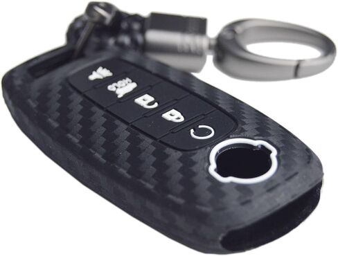 Carbon Silicone Key Fob Cover Case + Keychain for Nissan Rogue Pathfinder Sentra X-Trail 2023 2024 2025 285E3-7LA6A in Saudi Arabia