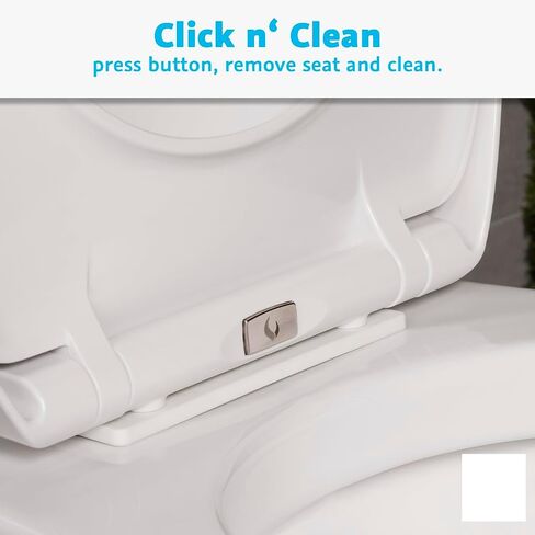 مقعد المرحاض الممدود ذو الإغلاق البطيء باللون الأبيض - Click n 'Clean، متين، مقاوم للخدش in Saudi Arabia