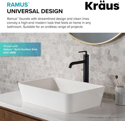 KRAUS Novis Single Handle Vessel Sink Bathroom Faucet with Pop-Up Drain in Spot Free Stainless Steel, KVF-1220SFS in Saudi Arabia