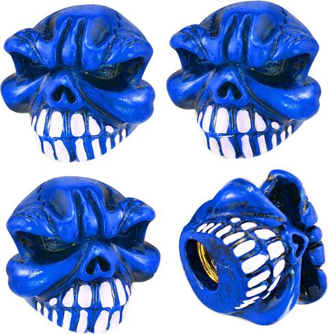 Arenbel Skull Valve Stem Cap 4 Pack Stem Covers for Cars SUVs Bike Bicycle Trucks Motorcycles, Attractive Car Accessories Red in Saudi Arabia