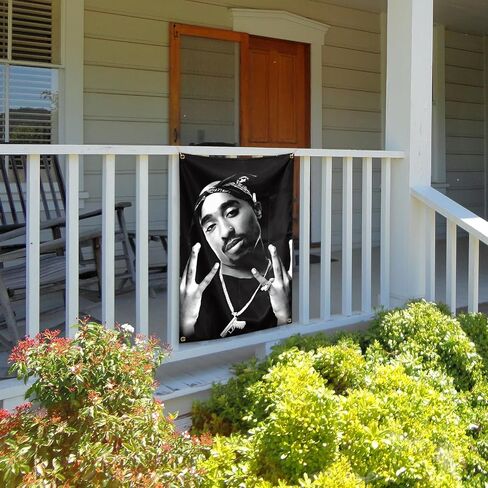 Legendary Hip Hop Rapper Black and White 2 Art Music Pacc Tapestries 2×3 FT Boys Girls Dormitory Wall Ceiling Cave Music Lover Decoration (Black) in Saudi Arabia