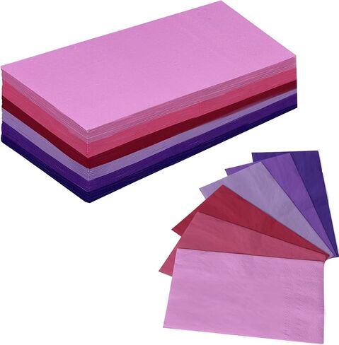 qiqee 24 Colors Paper Napkins Guest Paper Disposable Towels Napkin Paper Hand Towels for Wedding, Dinner, Birthday Party, Dessert Cocktail ＆ Kitchen Napkins(120 Count,13 * 16inch） in Saudi Arabia