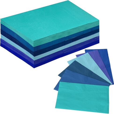 qiqee 24 Colors Paper Napkins Guest Paper Disposable Towels Napkin Paper Hand Towels for Wedding, Dinner, Birthday Party, Dessert Cocktail ＆ Kitchen Napkins(120 Count,13 * 16inch） in Saudi Arabia