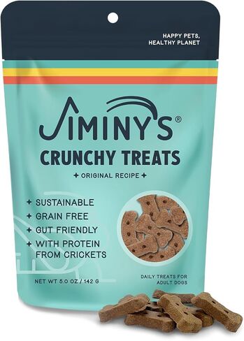 Jiminy's Original Cricket Cookie Dog Treat, Hypoallergenic, 5oz, Peanut Butter & Blueberry (Pack of 1) in Kuwait