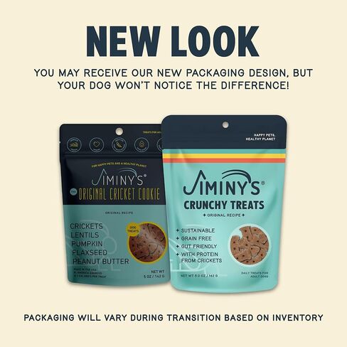 Jiminy's Original Cricket Cookie Dog Treat, Hypoallergenic, 5oz, Peanut Butter & Blueberry (Pack of 1) in Kuwait