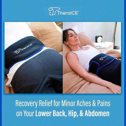 TheraICE Ice Pack Back Brace for Lower Back Pain, 2 Pack Lower Back Wrap Heating Pad Inserts, Hot or Cold Therapy Back Pain Relief Products for Lower Lumbar, Sciatic Nerve, Herniated Disc in Kuwait