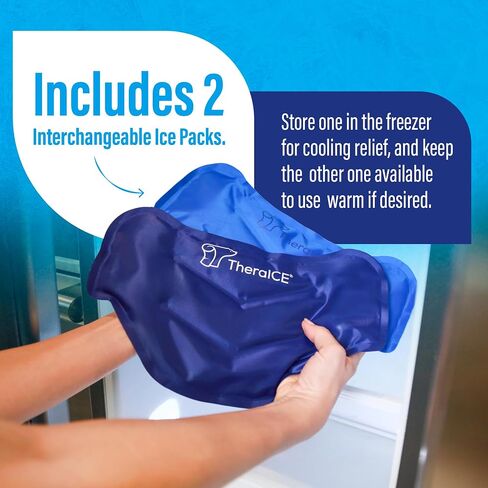 TheraICE Ice Pack Back Brace for Lower Back Pain, 2 Pack Lower Back Wrap Heating Pad Inserts, Hot or Cold Therapy Back Pain Relief Products for Lower Lumbar, Sciatic Nerve, Herniated Disc in Kuwait