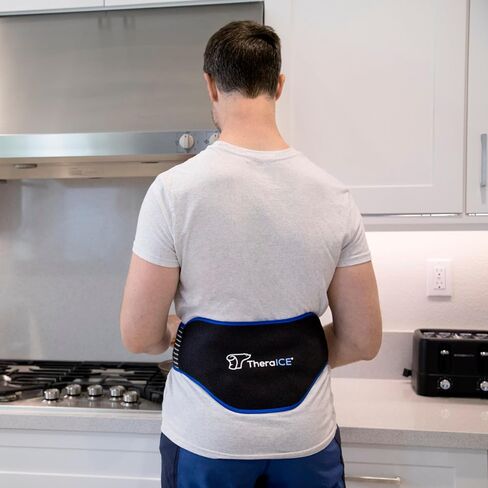 TheraICE Ice Pack Back Brace for Lower Back Pain, 2 Pack Lower Back Wrap Heating Pad Inserts, Hot or Cold Therapy Back Pain Relief Products for Lower Lumbar, Sciatic Nerve, Herniated Disc in Kuwait