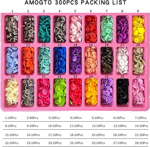 Amogto Air Eye Buckle Resin Metal Four-fit Buckle Dark Press 300pcs Child Female Button Hand Pressure Pliers Installation Tool setSnap Buttons andp Buttons for Sewing and Crafting Leather Snaps in Kuwait