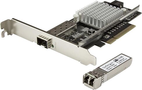 بطاقة شبكة StarTech.com 10G - 1x 10G Open SFP + موصل ألياف LC متعدد الأوضاع - شريحة Intel 82599 - بطاقة Gigabit Ethernet (PEX10000SRI)، أسود in Saudi Arabia