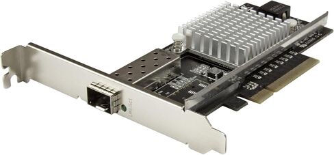 بطاقة شبكة StarTech.com 10G - 1x 10G Open SFP + موصل ألياف LC متعدد الأوضاع - شريحة Intel 82599 - بطاقة Gigabit Ethernet (PEX10000SRI)، أسود in Saudi Arabia