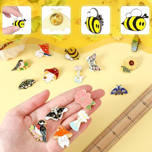 20 Pcs Cute Pins Set Backpacks Back to School Gifts Cartoon Pins Bulk Kawaii Butterfly Lapel Brooches Lanyard Pins Christmas Aesthetic Women Gifts Pins for Backpack Hats Clothes in Saudi Arabia