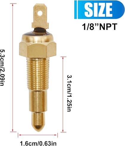 مفتاح مستشعر درجة حرارة مروحة تبريد المحرك العالمي NPT 1/8 بوصة (210 درجة عند إيقاف 195 درجة) in Saudi Arabia
