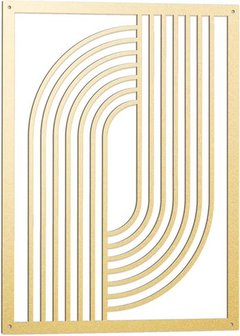 Putuo Decor Black Geometric Line Metal Wall Art Set of 2, Minimalist Square Hanging Decoration, Modern Hanging Wall Sculpture over bed, 11.8x11.8 Inches in Saudi Arabia