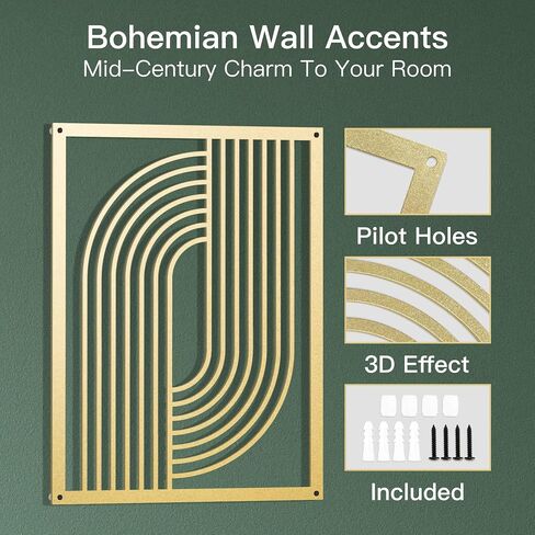 Putuo Decor Black Geometric Line Metal Wall Art Set of 2, Minimalist Square Hanging Decoration, Modern Hanging Wall Sculpture over bed, 11.8x11.8 Inches in Saudi Arabia