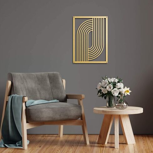 Putuo Decor Black Geometric Line Metal Wall Art Set of 2, Minimalist Square Hanging Decoration, Modern Hanging Wall Sculpture over bed, 11.8x11.8 Inches in Saudi Arabia