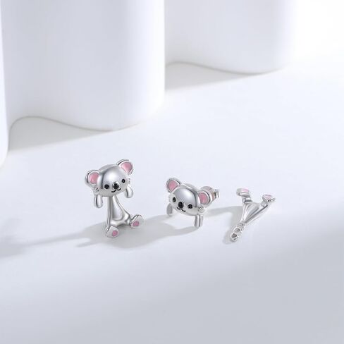 كوالا أقراط S925 الفضة الاسترليني كوالا أقراط الحيوان للنساء الفتيات أقراط ثلاثية الأبعاد كوالا مجوهرات هدايا عيد ميلاد in Kuwait