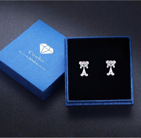 كوالا أقراط S925 الفضة الاسترليني كوالا أقراط الحيوان للنساء الفتيات أقراط ثلاثية الأبعاد كوالا مجوهرات هدايا عيد ميلاد in Kuwait