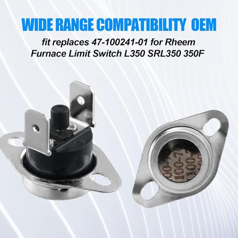 2pcs Limit Switch L350 Replacement, OEM 47-22861-01 Roll Out Furnace Limit Switch Compatible with Rheem L350 SRL350 350F Manual Reset Universal Oven Thermostat Parts in Saudi Arabia