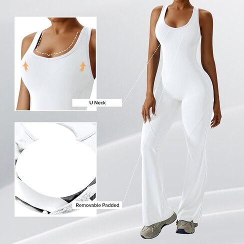 بذلة نسائية مضيئة من Litthing بدون ظهر للتمرين قطعة واحدة بدون أكمام للتحكم في البطن واليوجا رومبير مبطن من الخلف لصالة الألعاب الرياضية Unitard in Kuwait