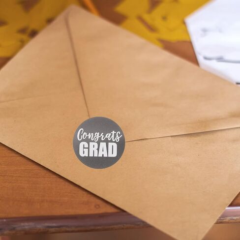 NOLITOY 500 قطعة من ملصقات قبعة التخرج، ملصقات ملصقات التخرج، ملصقات التخرج من رقائق معدنية، ملصقات لاصقة مستديرة لختم صندوق هدايا التخرج in Kuwait