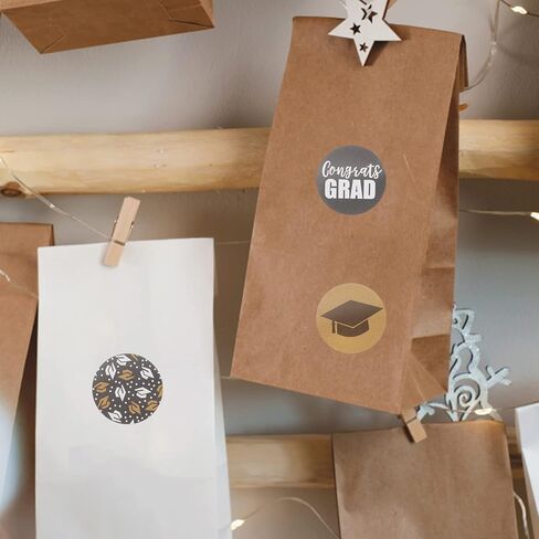 NOLITOY 500 قطعة من ملصقات قبعة التخرج، ملصقات ملصقات التخرج، ملصقات التخرج من رقائق معدنية، ملصقات لاصقة مستديرة لختم صندوق هدايا التخرج in Kuwait