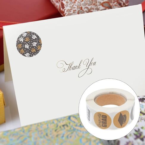 NOLITOY 500 قطعة من ملصقات قبعة التخرج، ملصقات ملصقات التخرج، ملصقات التخرج من رقائق معدنية، ملصقات لاصقة مستديرة لختم صندوق هدايا التخرج in Kuwait