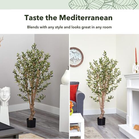 Nearly Natural 5258 Olive Silk Tree, 5-Feet, Green, 30 x 30 x 55 inches in Saudi Arabia