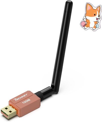محول بلوتوث طويل المدى لأجهزة الكمبيوتر المكتبية، Techkey 5.3+EDR V8 USB محول بلوتوث، فئة 1 لاسلكية بلوتوث دونجل استقبال بلوتوث يدعم Windows11/10/8.1-Rusty red-Brown in Saudi Arabia