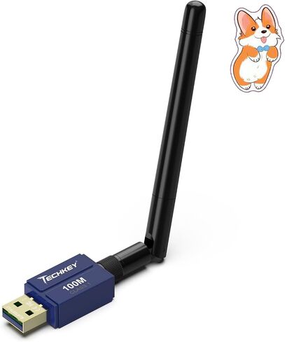 محول بلوتوث طويل المدى لأجهزة الكمبيوتر المكتبية، Techkey 5.3+EDR V15 USB محول بلوتوث، فئة 1 لاسلكية بلوتوث دونجل استقبال بلوتوث يدعم Windows11/10/8.1-أزرق فرنسي in Saudi Arabia
