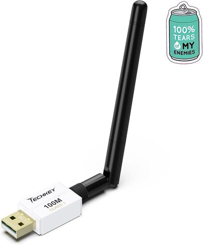 محول بلوتوث طويل المدى لأجهزة الكمبيوتر المكتبية، Techkey 5.3+EDR V18 USB محول بلوتوث، فئة 1 دونجل بلوتوث لاسلكي يدعم Windows11/10/8.1-Swan in Saudi Arabia
