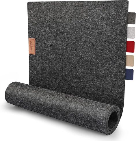 Felt Table Runner 40x12in I Felt Table Runner with Leather I Heat Resistant, Washable Scandi Table Runner Felt for Table Decoration, Home Decoration (Grey) in Saudi Arabia
