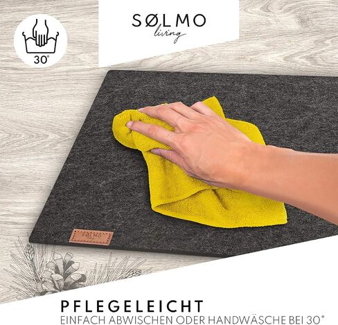 Felt Table Runner 40x12in I Felt Table Runner with Leather I Heat Resistant, Washable Scandi Table Runner Felt for Table Decoration, Home Decoration (Grey) in Saudi Arabia