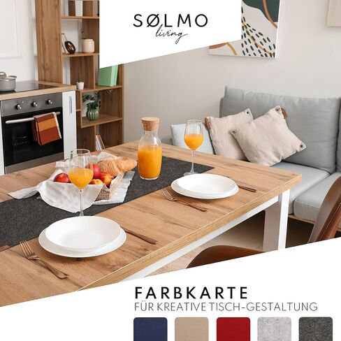 Felt Table Runner 40x12in I Felt Table Runner with Leather I Heat Resistant, Washable Scandi Table Runner Felt for Table Decoration, Home Decoration (Grey) in Saudi Arabia